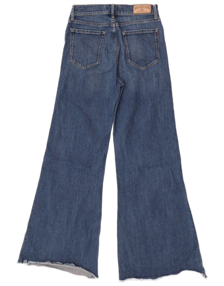 Replay Calça jeans feminina larga W29 L32 azul algodão