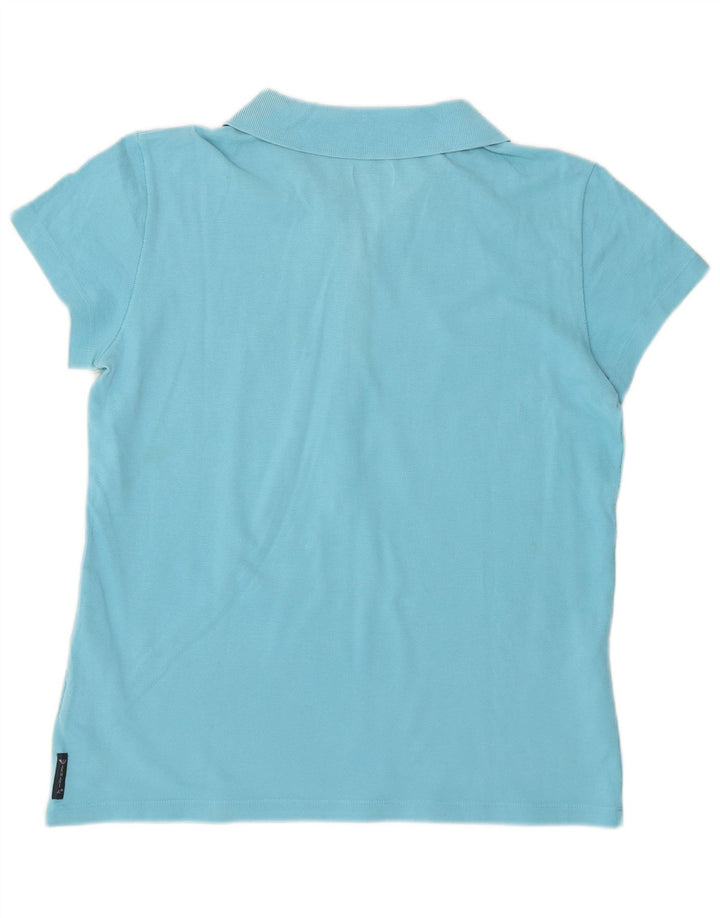 Camisa polo feminina Armani Reino Unido 14 azul médio