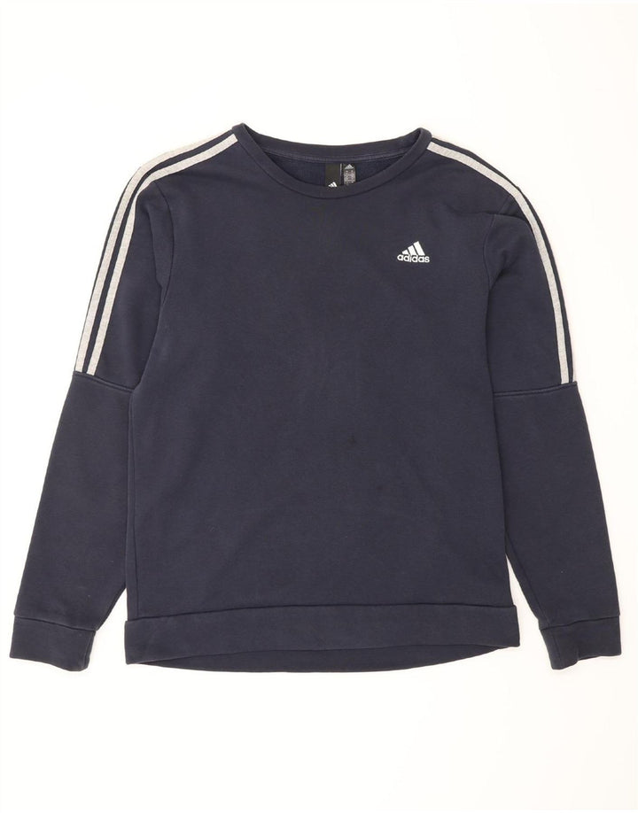 ADIDAS Mens Sweatshirt Jumper Médio Azul Marinho Algodão