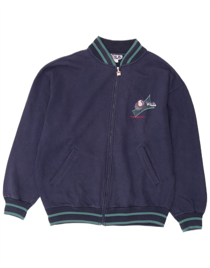 Jaqueta masculina FILA Graphic Loose Fit agasalho médio azul marinho algodão