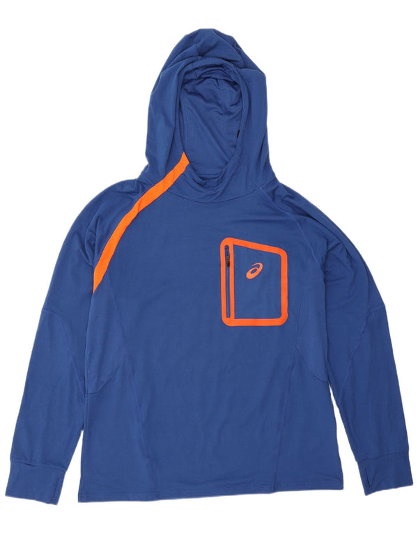 Asics Mens Hooded Top Manga Longa XL Azul Poliéster