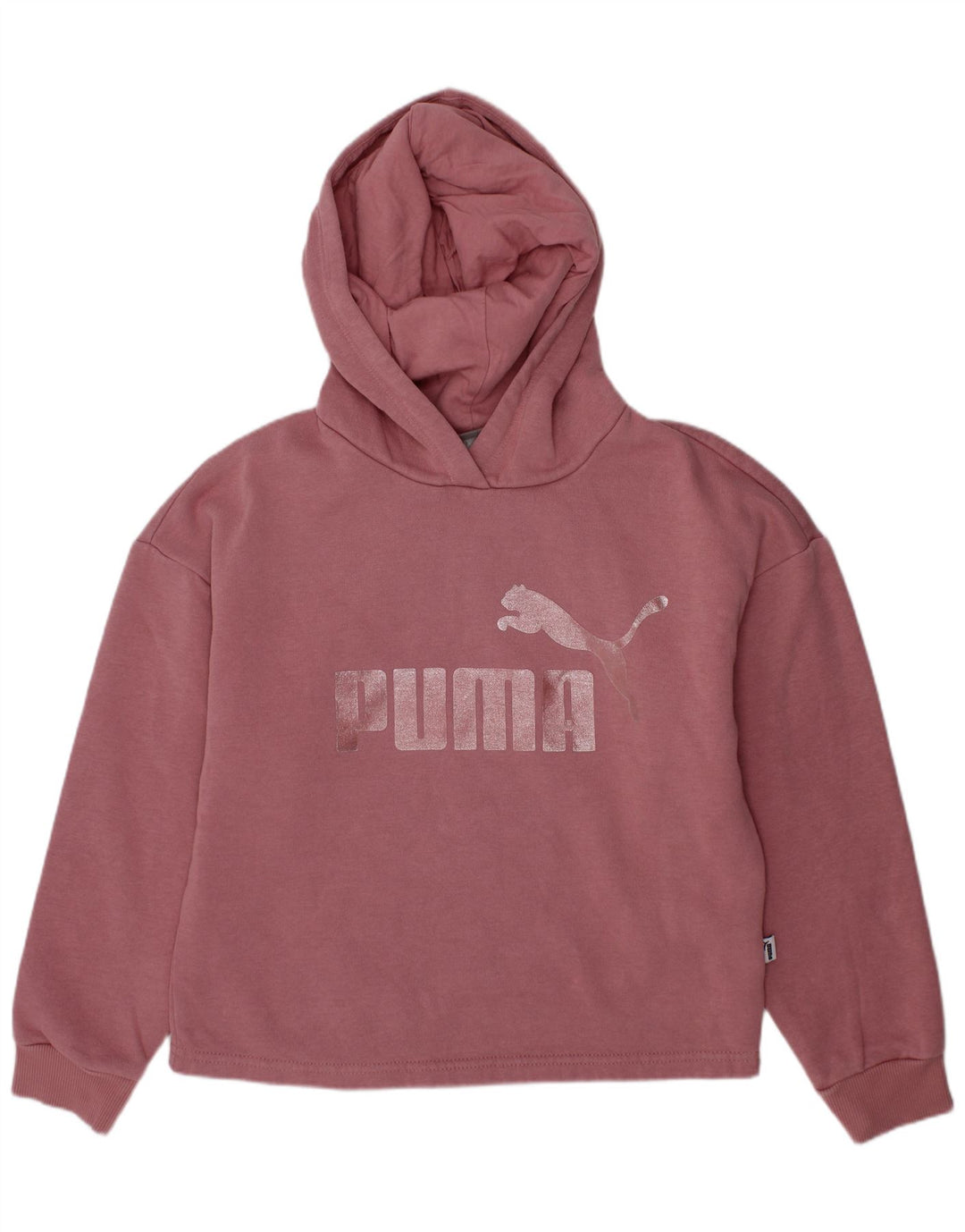 Jumper com capuz gráfico feminino PUMA 8-9 anos algodão rosa