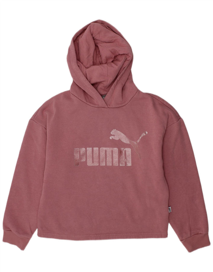 Jumper com capuz gráfico feminino PUMA 8-9 anos algodão rosa
