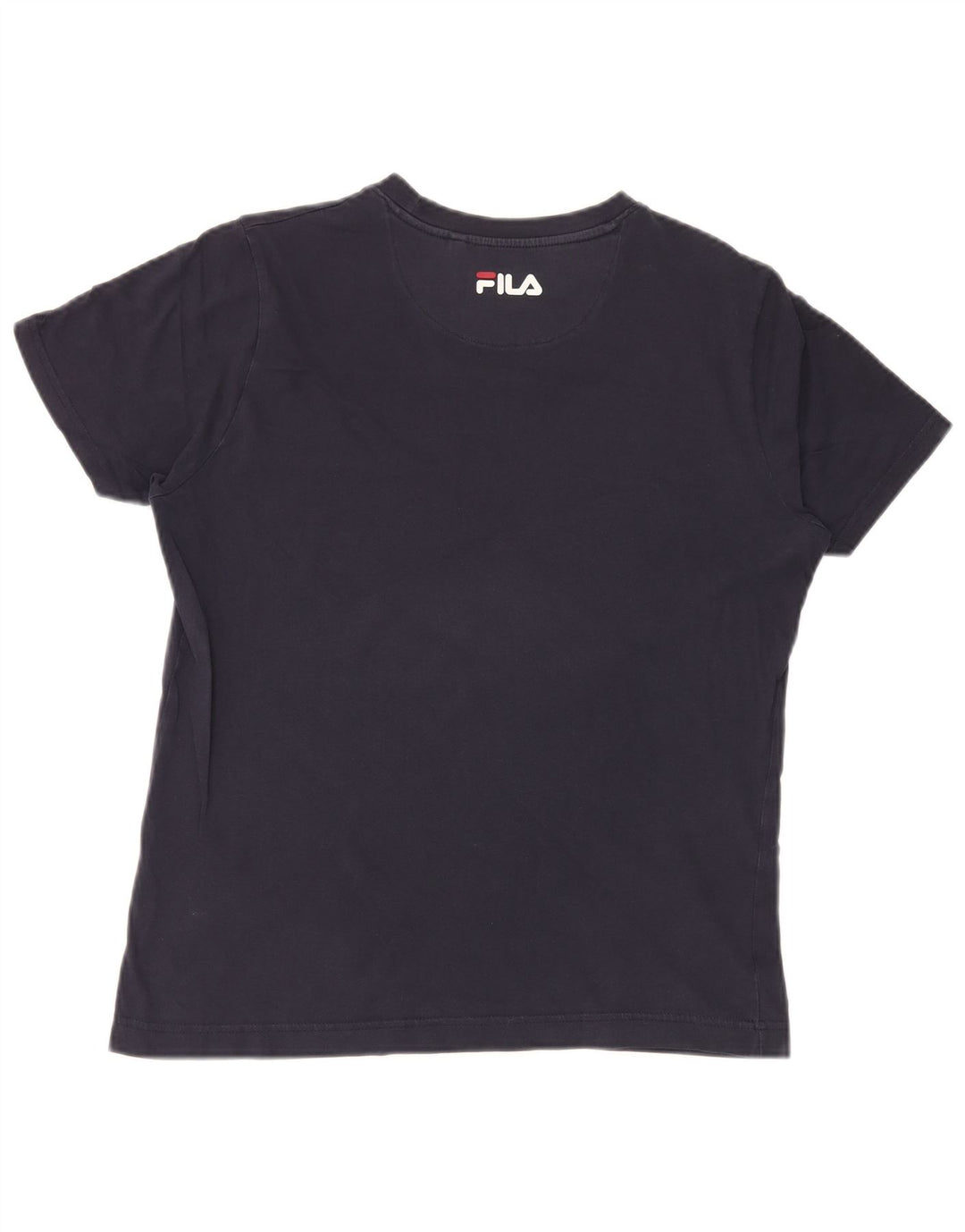 Camiseta gráfica masculina Fila Top pequeno bloco colorido azul marinho