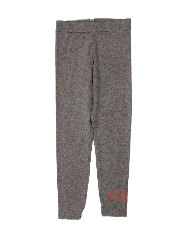 PUMA Girls Graphic Leggings 9-10 Years  Grey Cotton Vintage Puma and Second-Hand Puma from Messina Hembry 