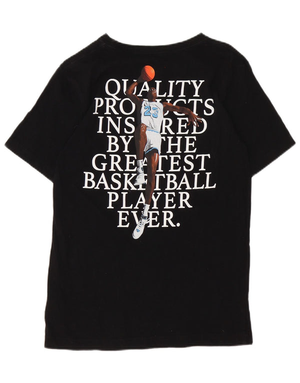 Camiseta gráfica Jordan Boys Top 12-13 anos grande algodão preto