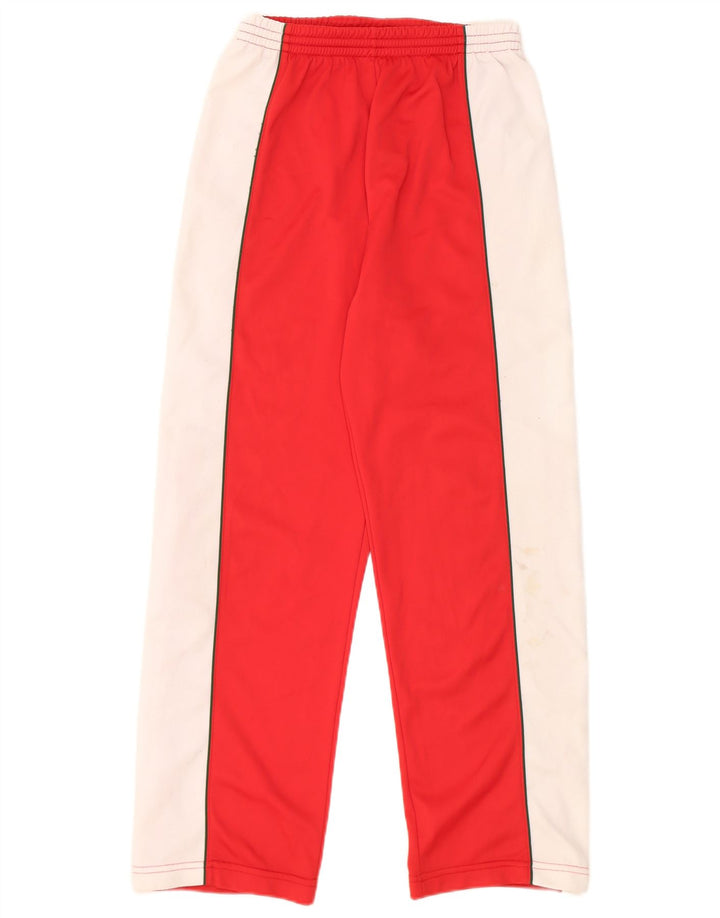 Calças de treino femininas vintage IT 40 poliéster vermelho pequeno Colourblock