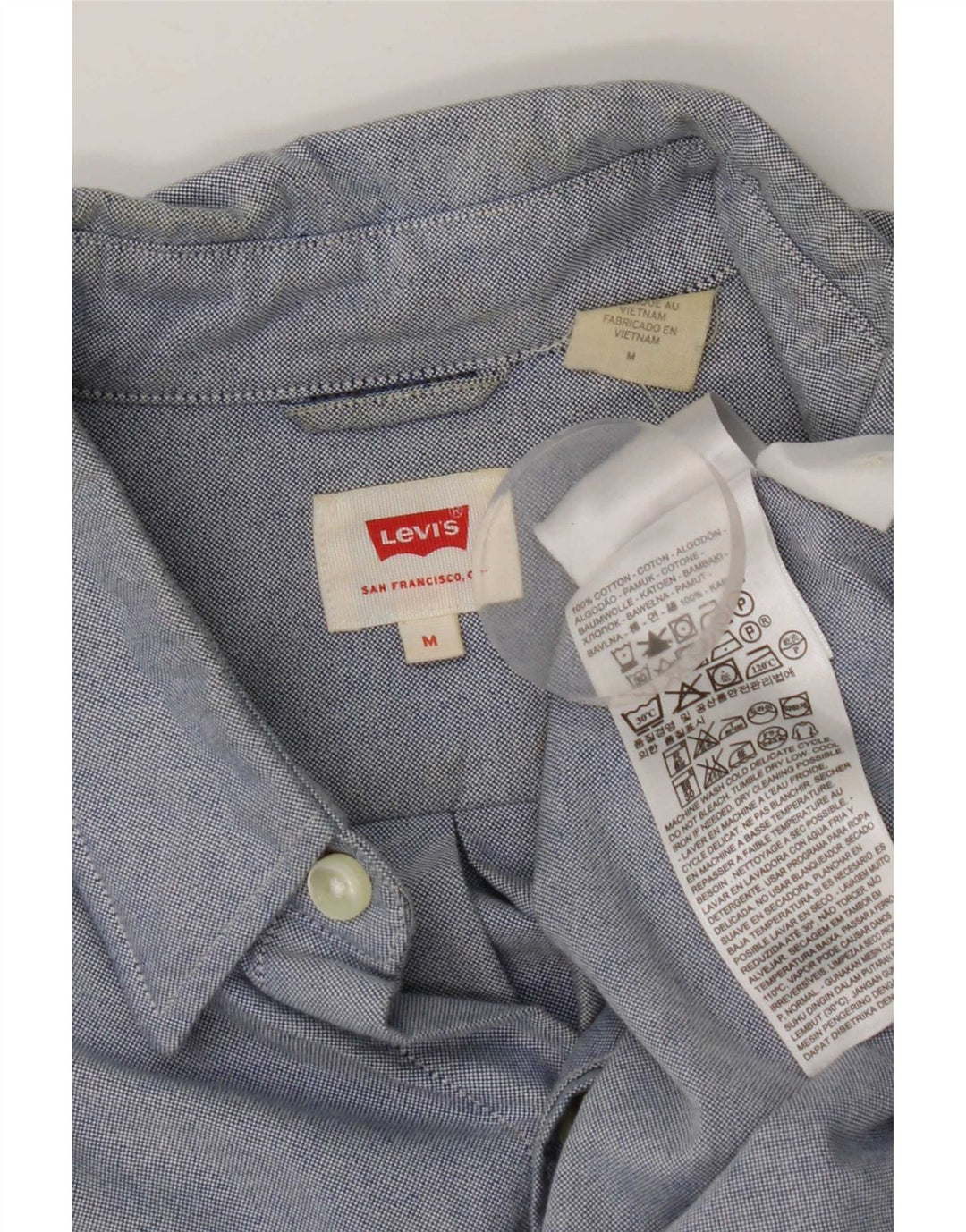 Camisa masculina Levi's azul médio algodão