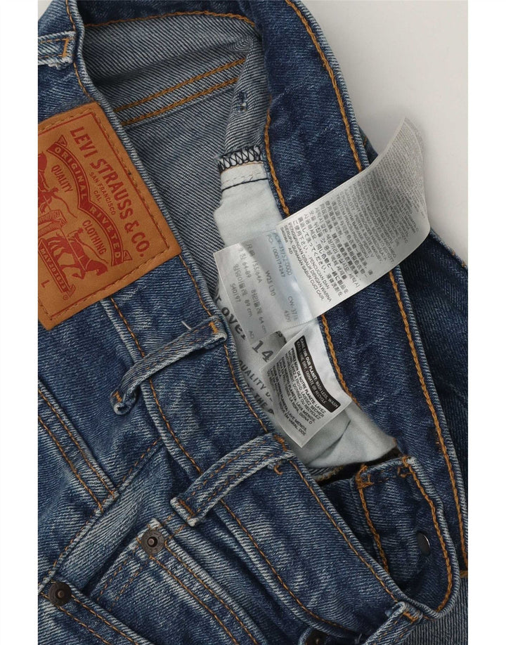 Calça jeans feminina Levi's 505 Straight W25 L30 azul algodão
