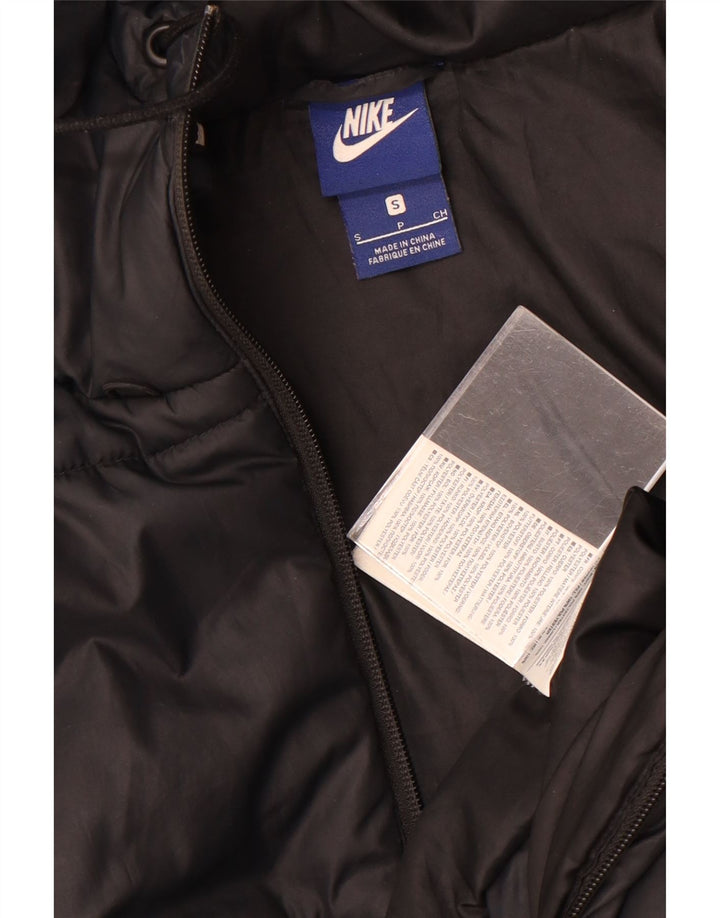 Jaqueta acolchoada com capuz feminina Nike UK 10 pequena poliéster preta