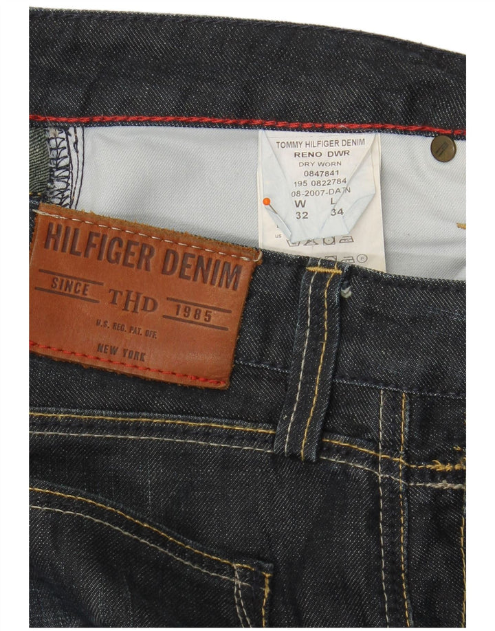 TOMMY HILFIGER Jeans retos masculinos W32 L34 azul marinho algodão