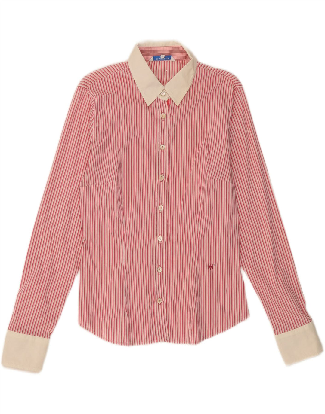 Camisa feminina MARELLA IT 44 algodão listrado rosa médio