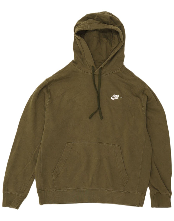 Nike Mens Hoodie Jumper Grande Algodão Cáqui