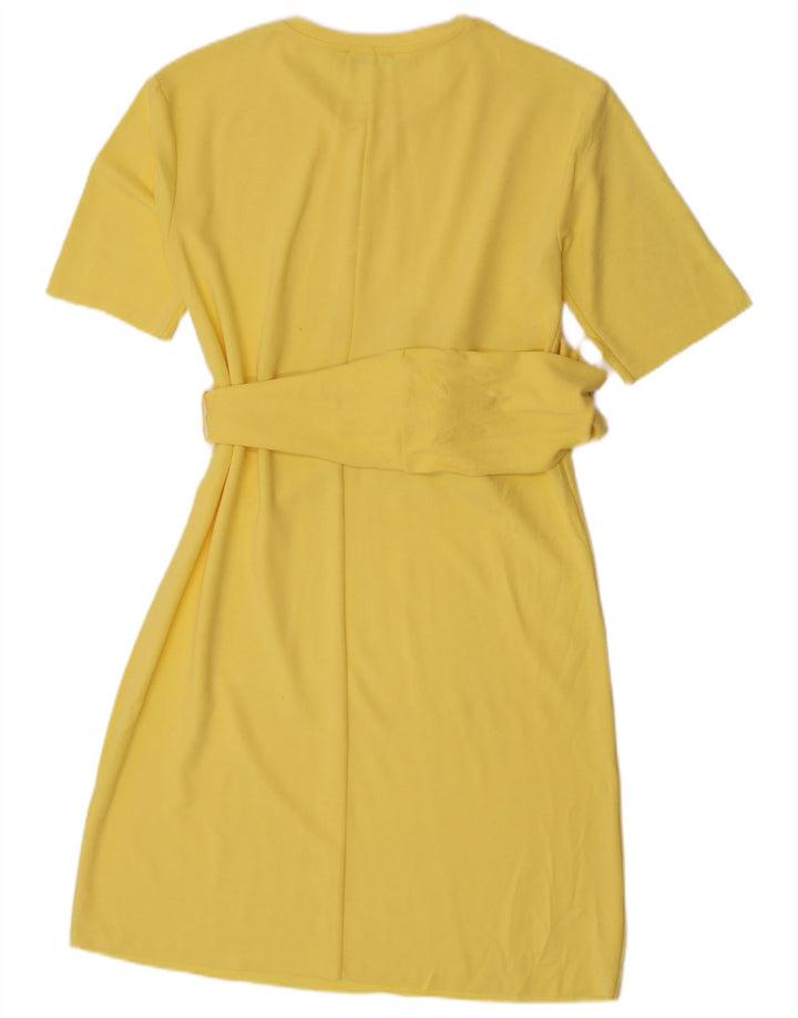 Vestido bainha feminino Zara Reino Unido 10 pequeno amarelo