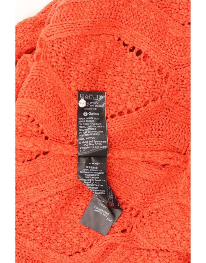 Suéter feminino Marks & Spencer com gola redonda Reino Unido 14 médio laranja