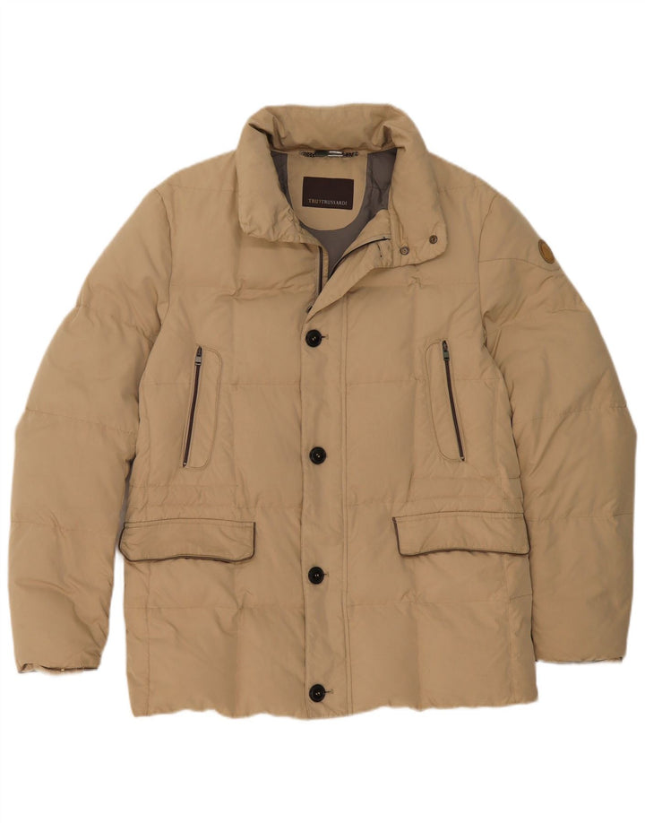Jaqueta acolchoada masculina Trussardi UK 38 poliamida bege médio