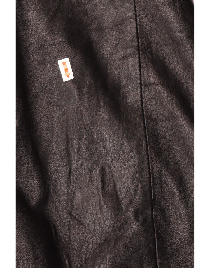 Jaqueta de couro feminina vintage IT 44 médio preto clássico