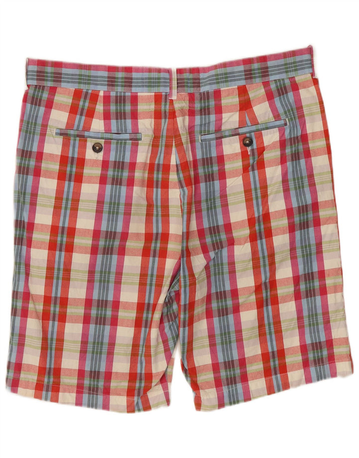 Shorts chino masculino JACK WILLS W34 grande algodão xadrez multicolorido