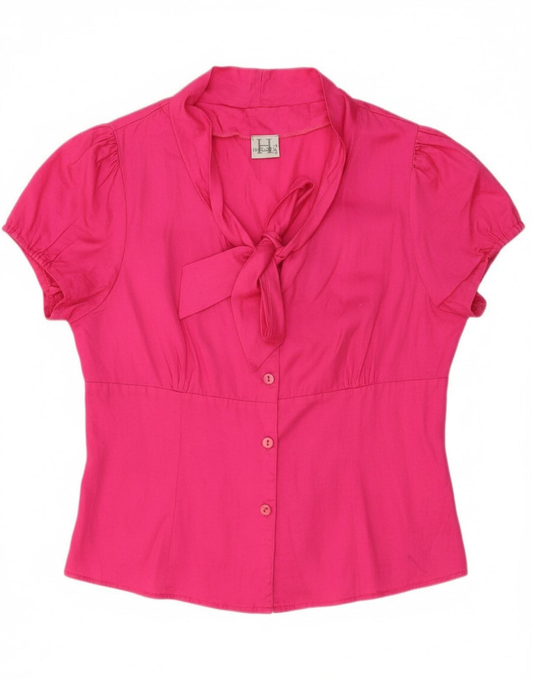 Blusa feminina VINTAGE com gravata frontal IT 42 rosa médio