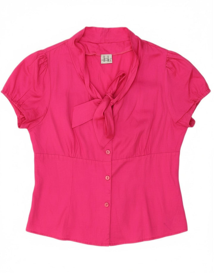 Blusa feminina VINTAGE com gravata frontal IT 42 rosa médio