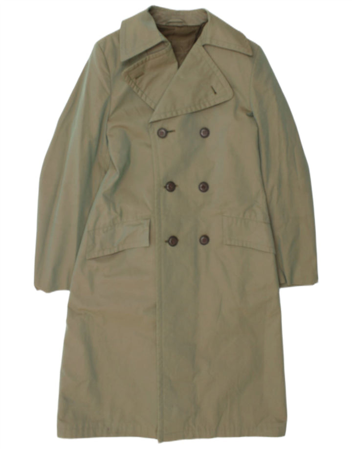 Casaco masculino vintage com peito duplo UK 34 XS verde