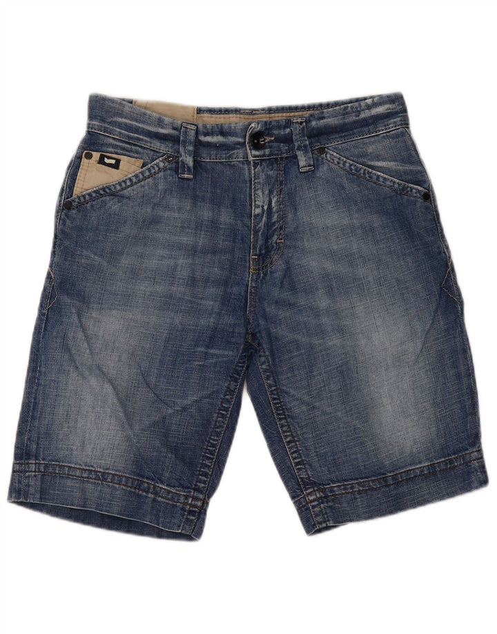 Shorts jeans masculino Gas W29 pequeno algodão azul