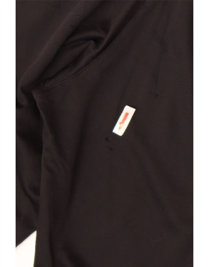 Adidas Womens Capri Calças de treino UK 14 Médio Preto Poliéster