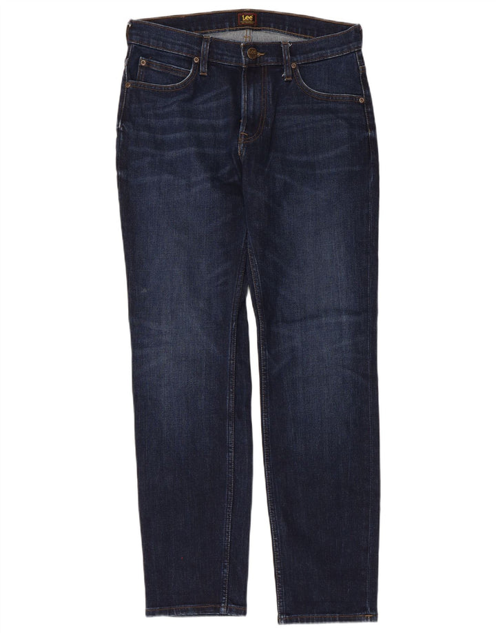 LEE Mens Rider Slim Jeans W30 L30 Azul Marinho Algodão