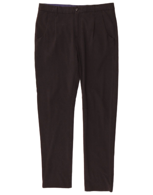 Zara Mens Slim Calça Casual EU 40 Médio W31 L30 Preto Manchado