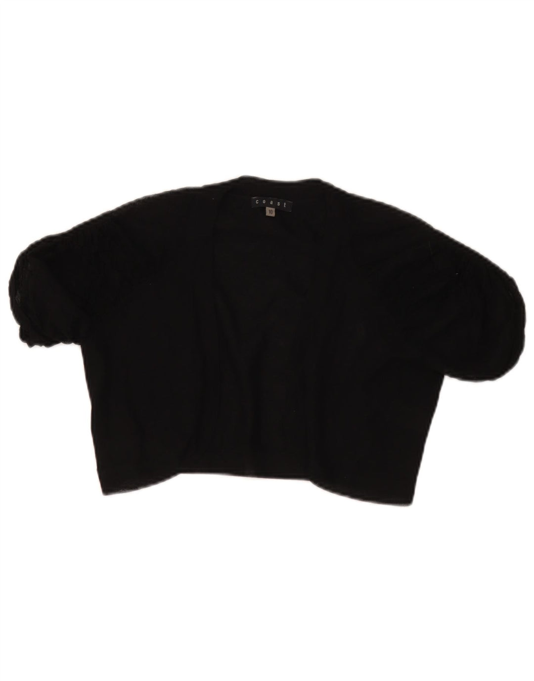 Bolero feminino transparente da Coast UK 10 pequeno preto viscose
