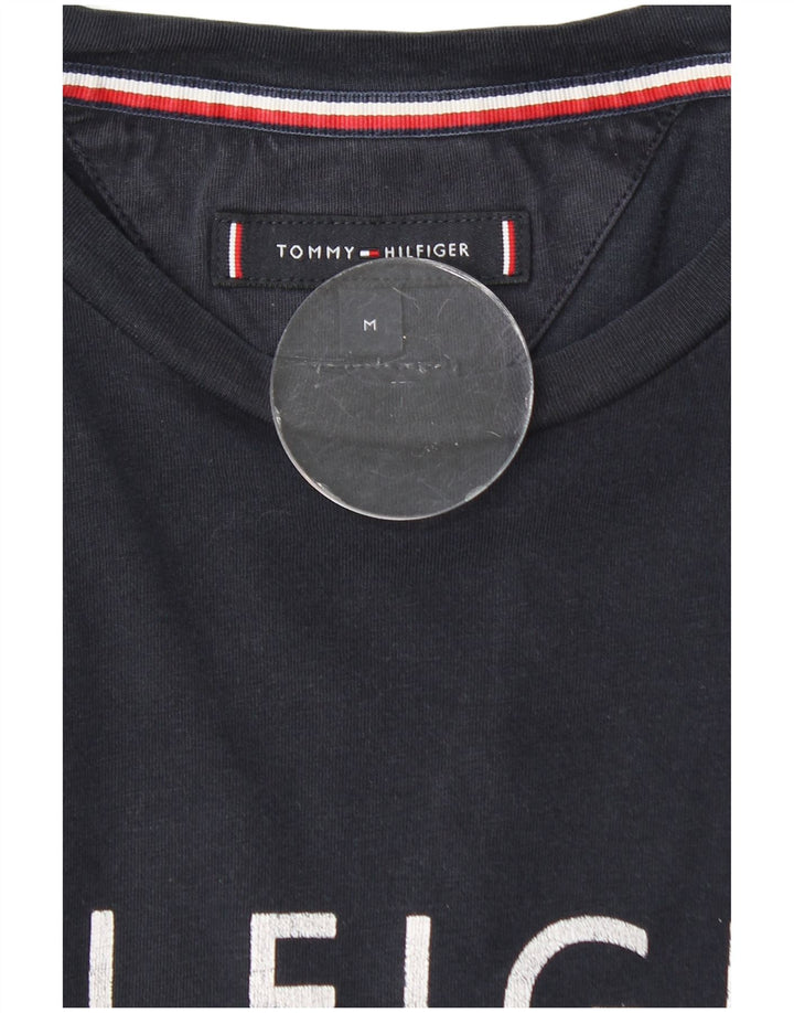 Tommy Hilfiger Camiseta masculina gráfica Top médio algodão azul marinho