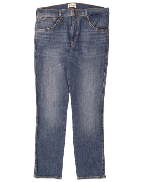 Wrangler feminino Larston Slim Jeans W33 L32 azul algodão