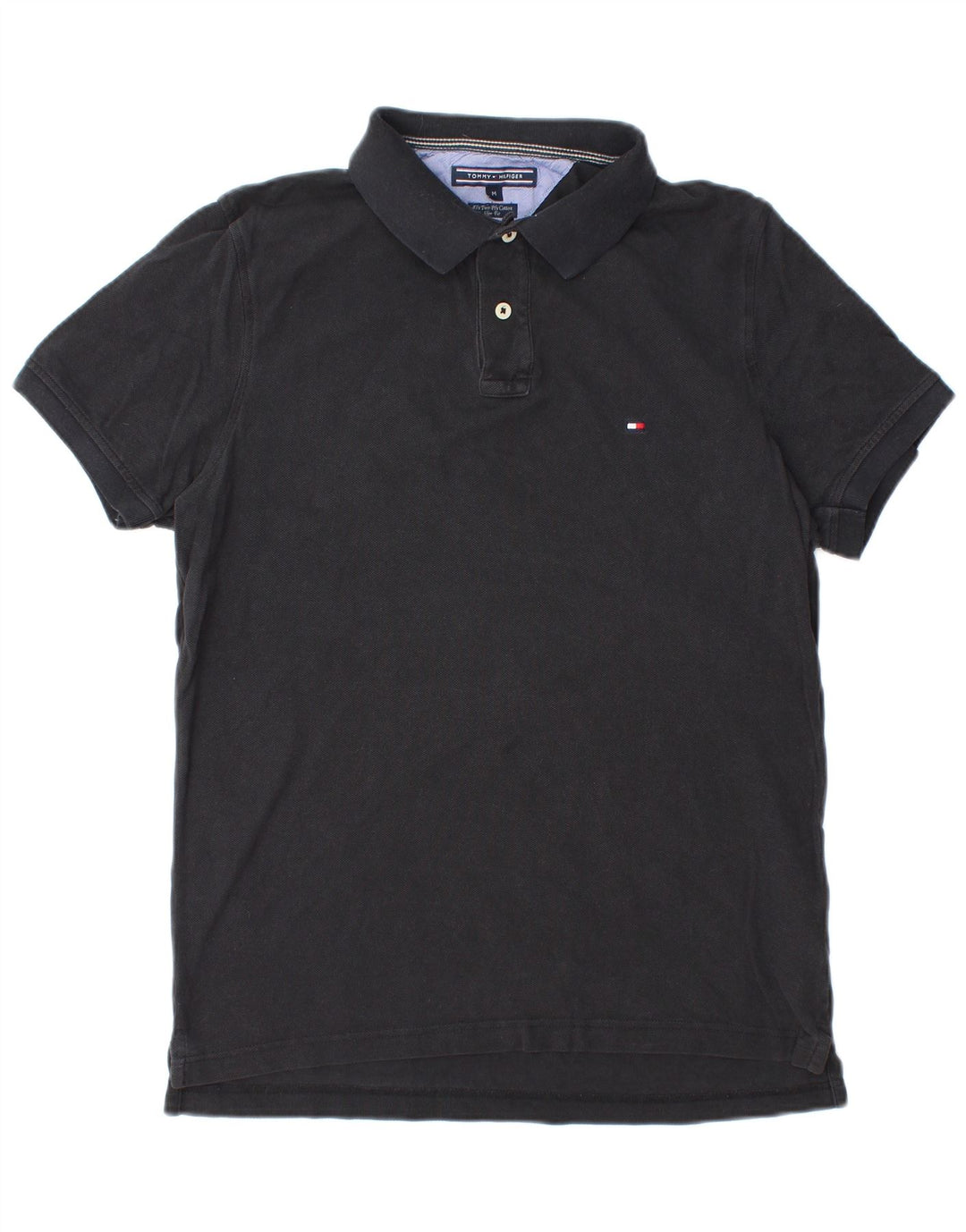 Camisa polo masculina TOMMY HILFIGER Slim Fit médio algodão azul marinho