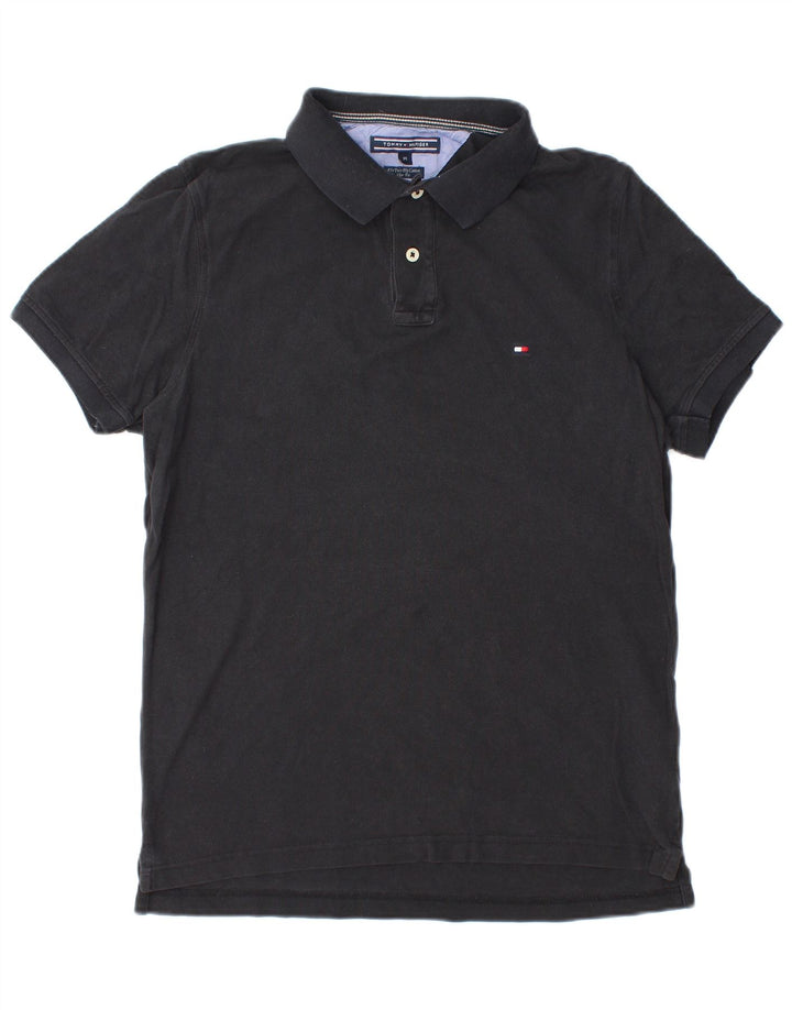 Camisa polo masculina TOMMY HILFIGER Slim Fit médio algodão azul marinho
