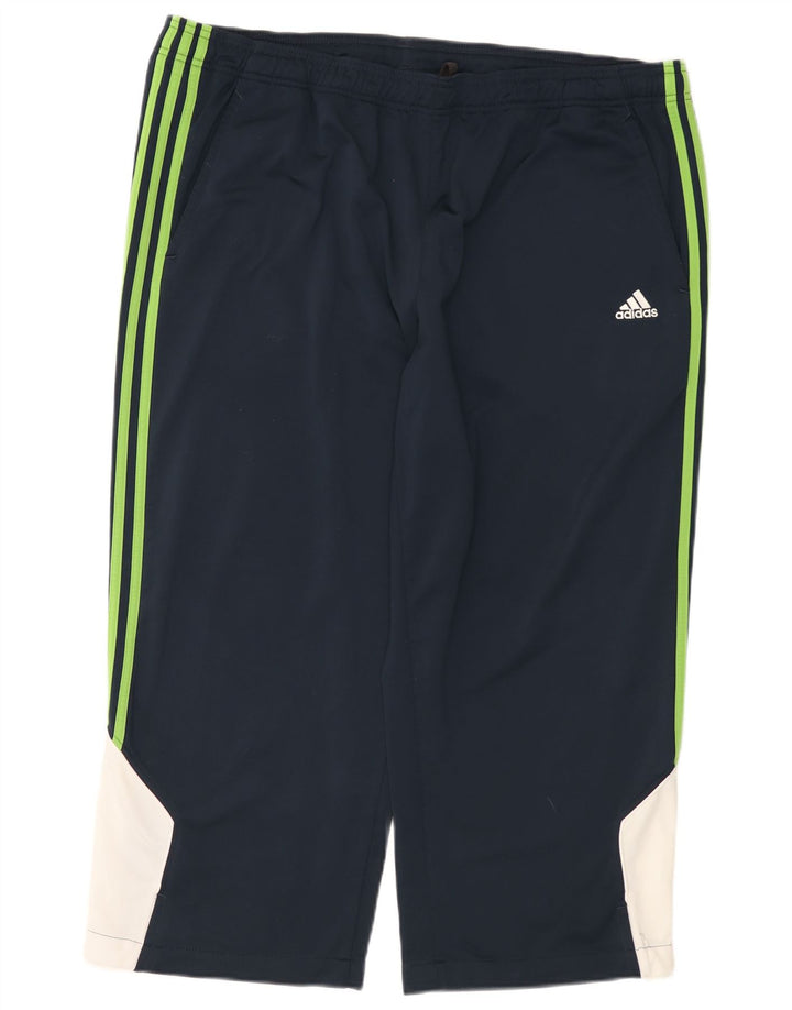 Calça de treino Adidas masculina Capri 2XL azul marinho colorblock poliéster