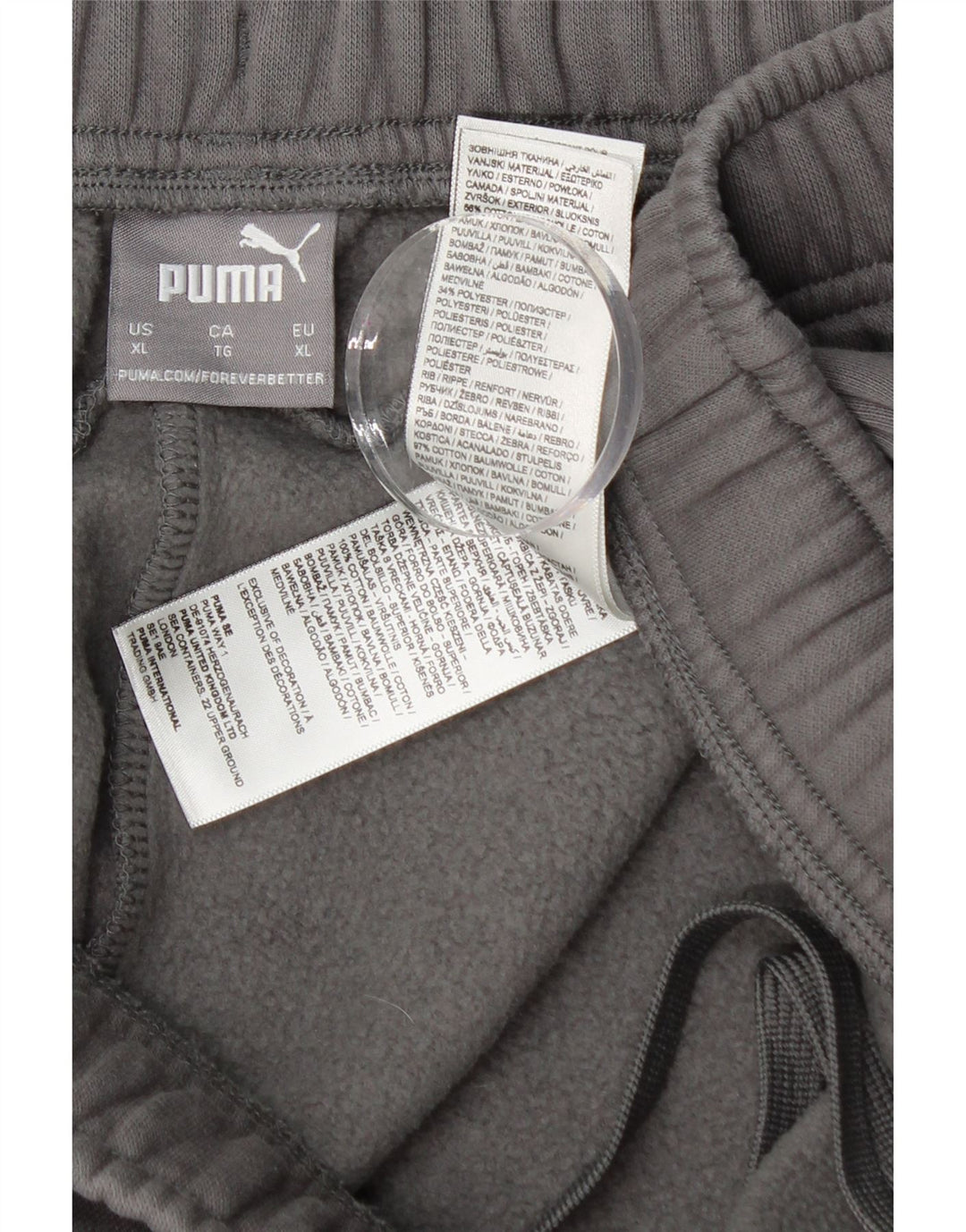 Calça de treino masculina PUMA Joggers XL cinza algodão