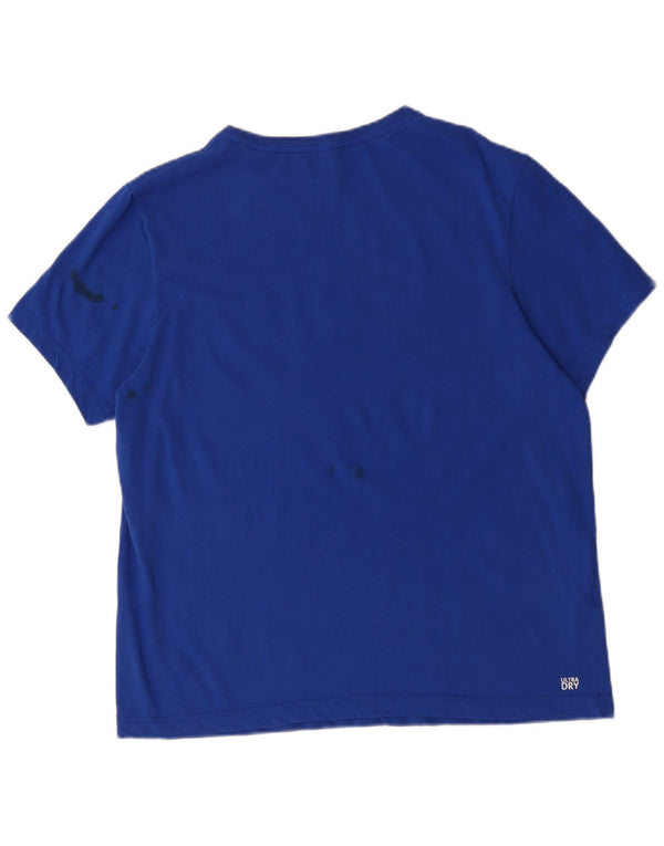 Camiseta gráfica masculina Lacoste tamanho superior 7 XL algodão azul