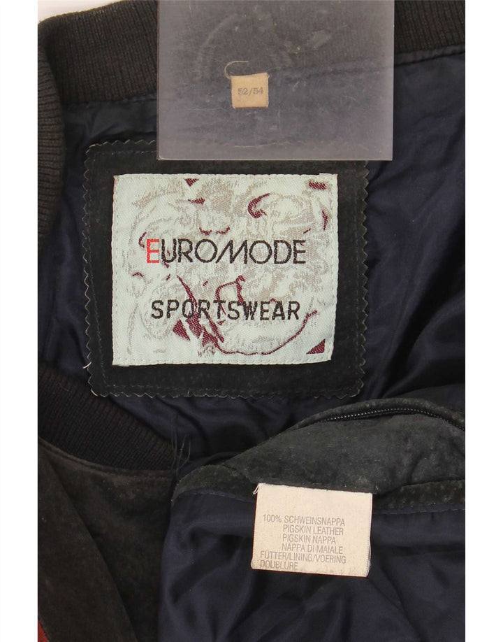 Jaqueta bomber masculina de camurça Euro Mode IT 52/54 XL Multicolorido Colourblock
