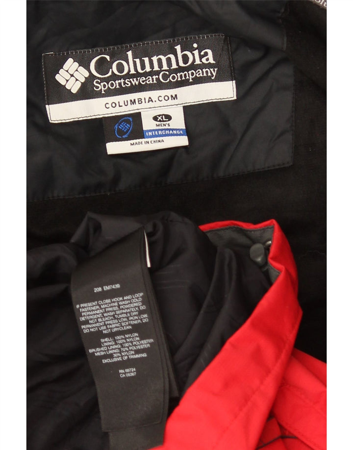 Jaqueta corta-vento masculina Columbia Interchange UK 42 XL vermelho colorblock