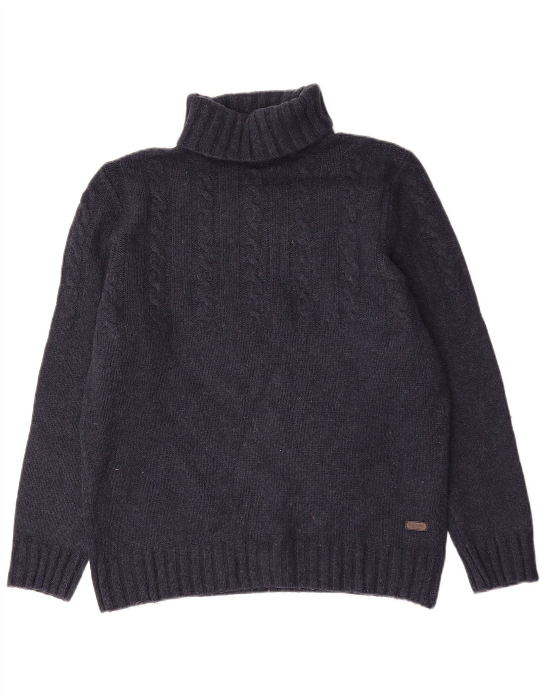 Suéter masculino Barbour com gola redonda, grande lã azul marinho