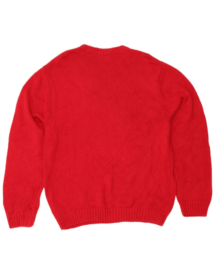 Suéter masculino Chaps com gola redonda, grande algodão vermelho