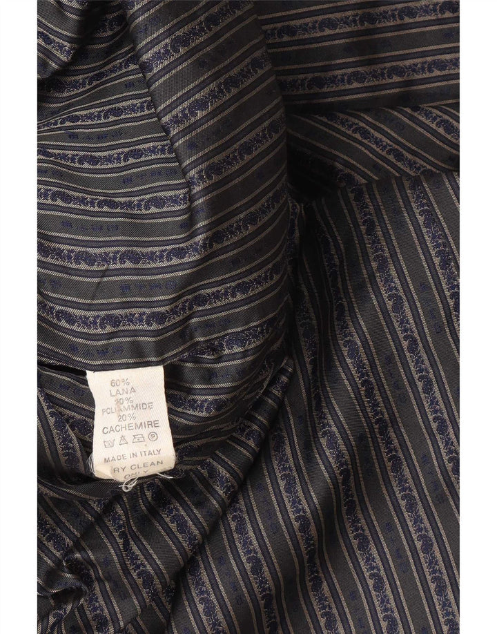 Casaco masculino Etro com peito duplo UK 42 XL lã azul marinho