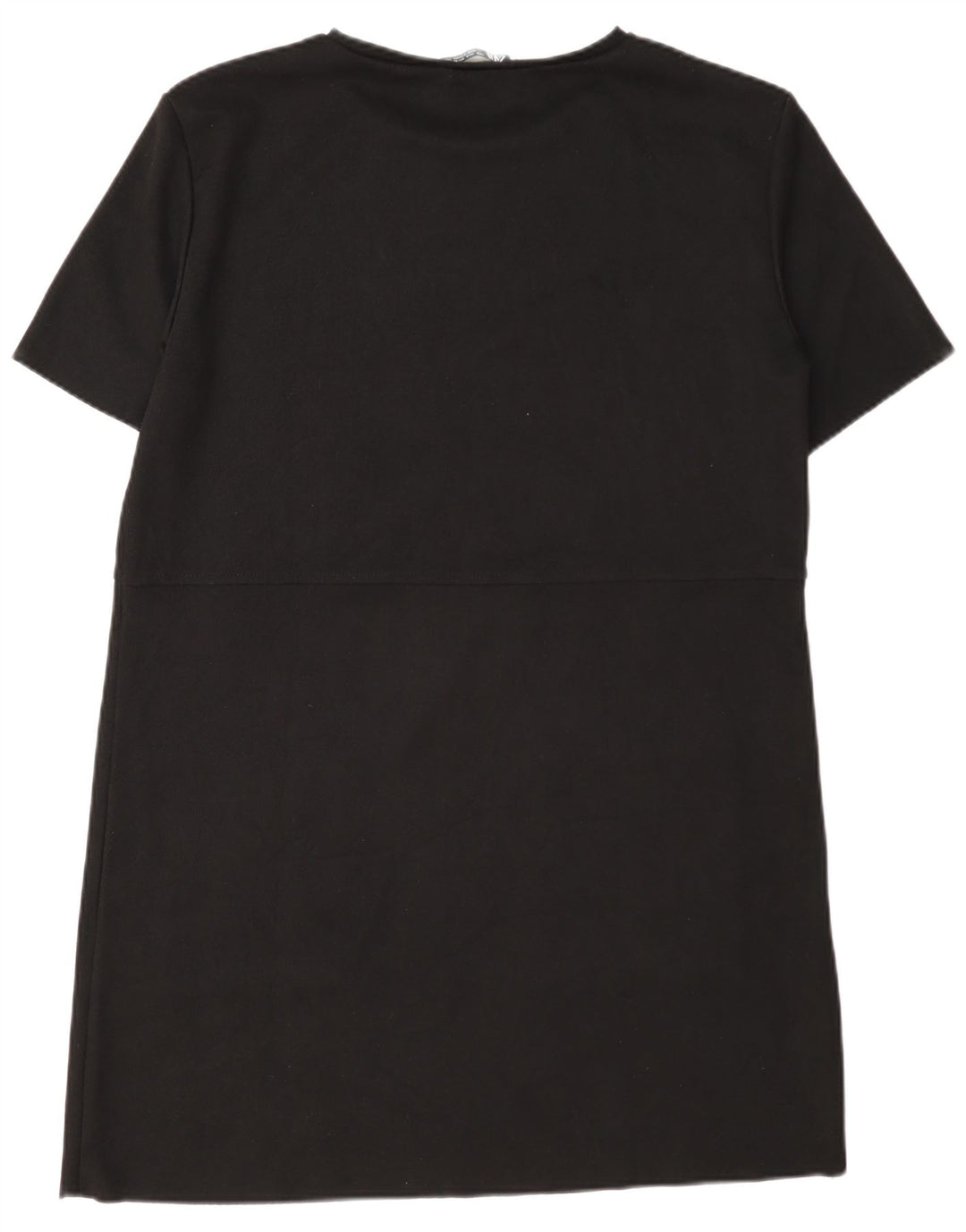 Vestido camiseta feminino Zara Reino Unido 16 grande poliéster preto