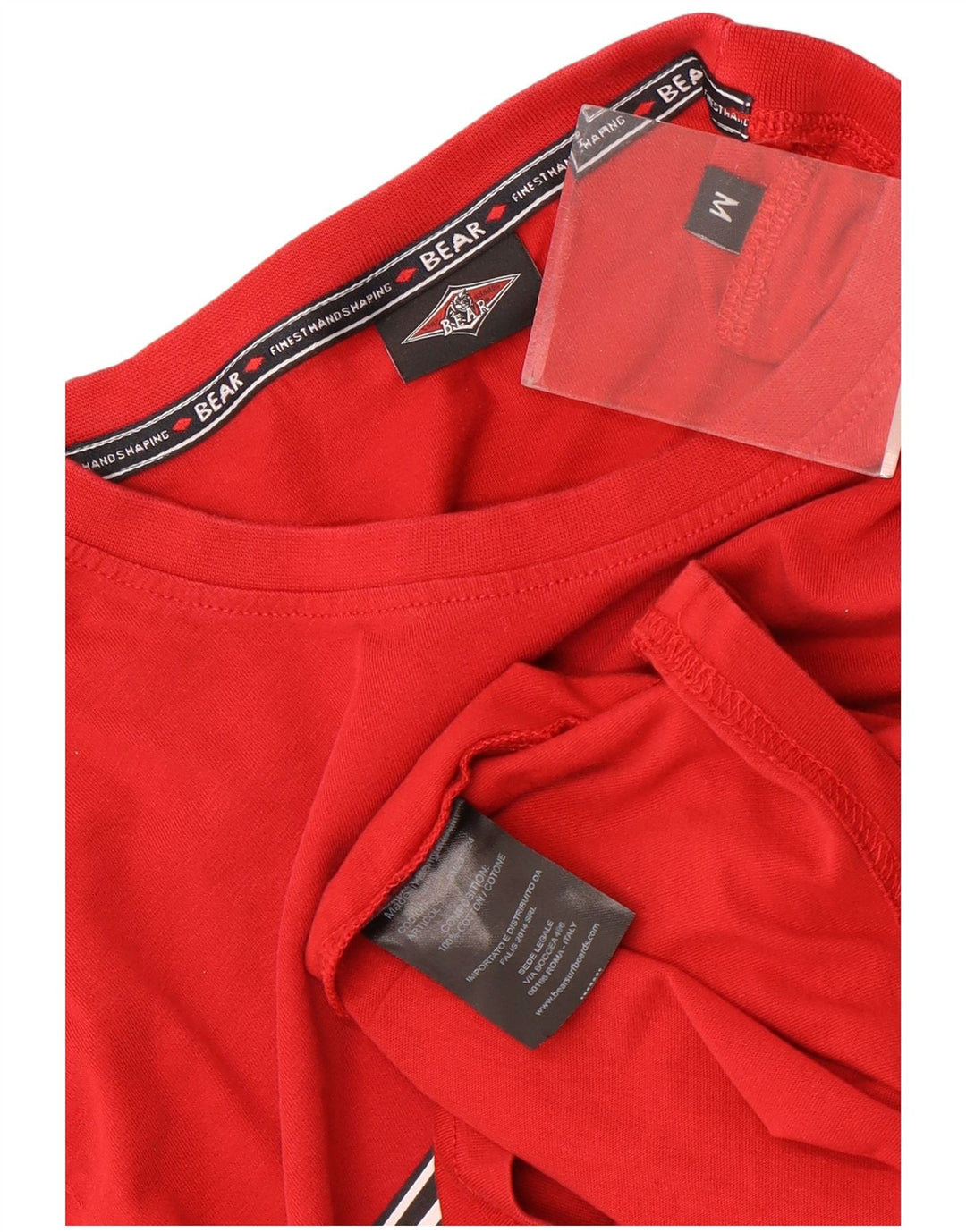 Camiseta masculina gráfica Bear médio algodão vermelho