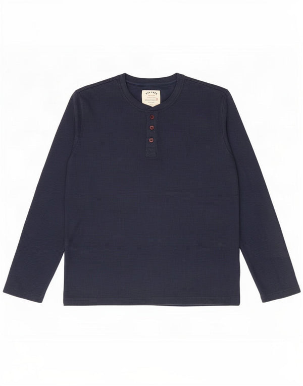 Fat Face Mens Top Long Sleeve Medium Navy Blue Cotton