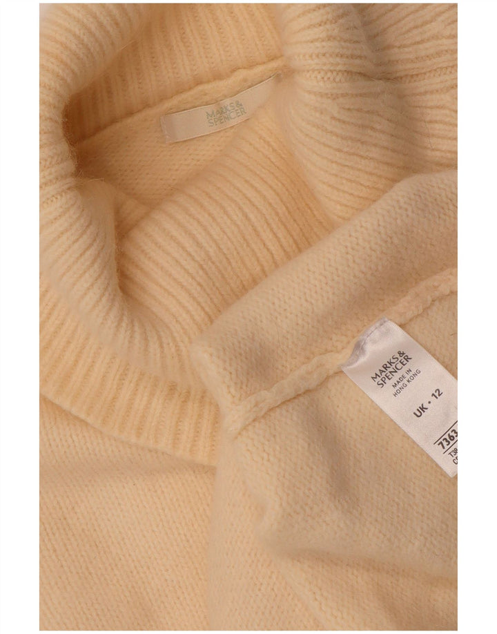 Suéter feminino Marks & Spencer com gola redonda Reino Unido 12 médio bege floral