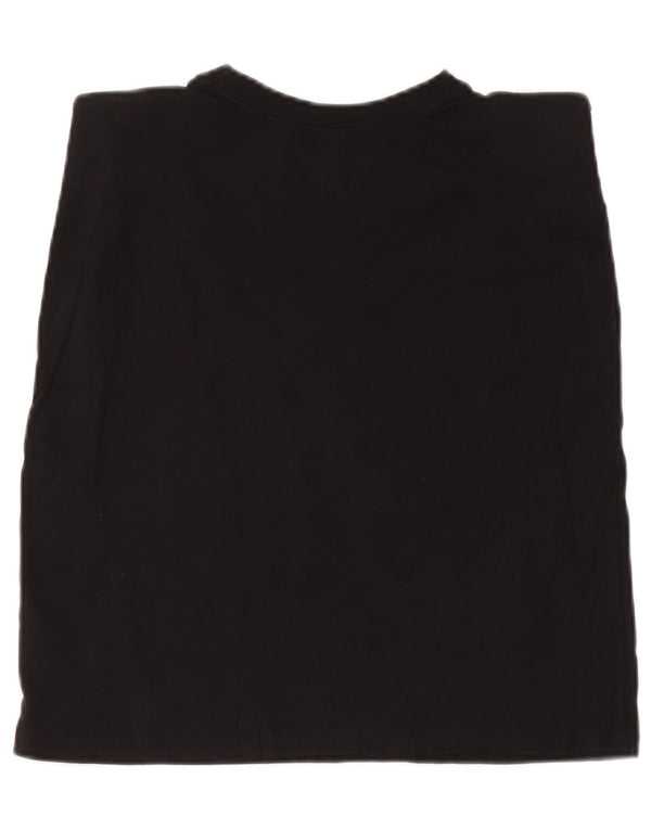 Zara Womens Oversized Vest Top UK 10 Pequeno Algodão Preto