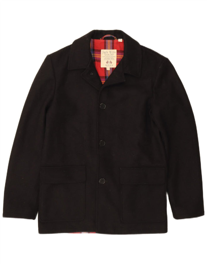 Jaqueta blazer masculina de 3 botões Jack Wills Reino Unido 36 pequena lã preta