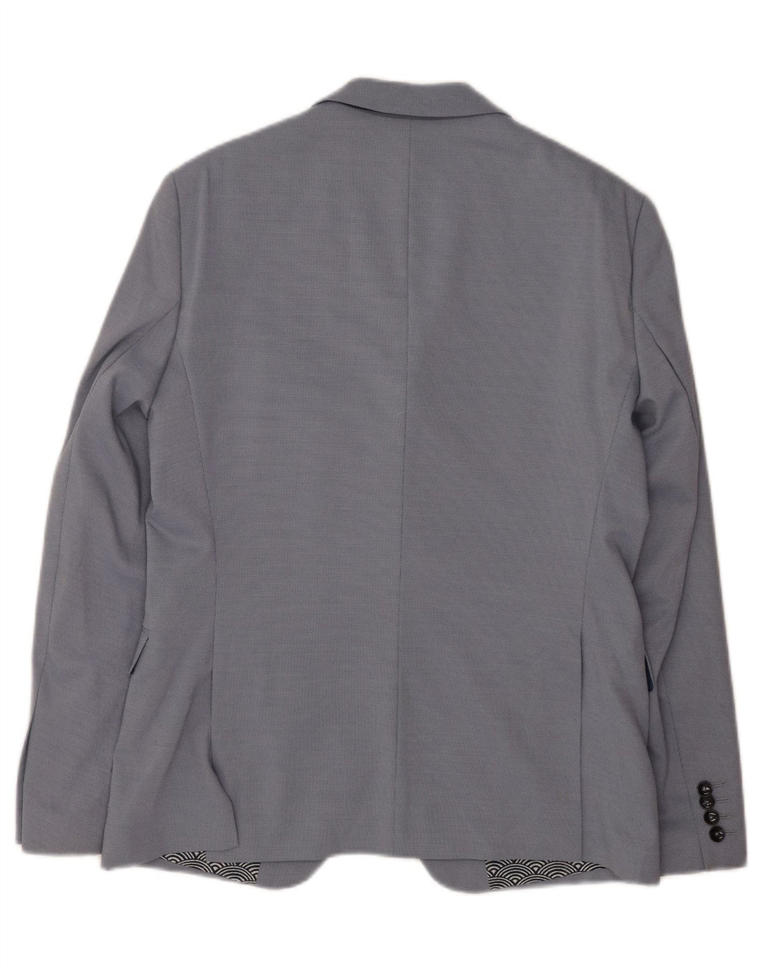 Jaqueta blazer masculina Zara com 2 botões UE 52 grande azul poliéster