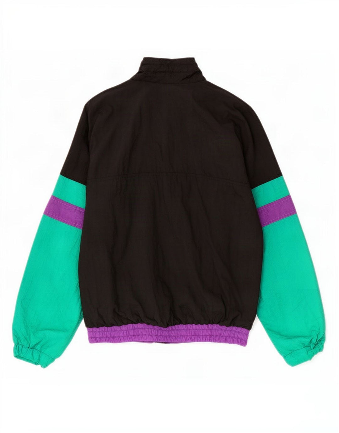 Jaqueta superior de agasalho masculino vintage grande poliamida colorblock multicolorida